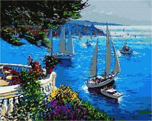 Набір для малювання картини "Картина за номерами" Парусна гавань Арт. GX34441 ТМ "Rainbow art"