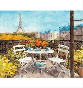 Набір для малювання картини "Картина за номерами" Сонячний ранок в Парижі ТМ "Rainbow art" Арт. GX25523