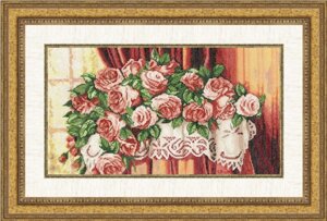 Набір для вишивання нитками ЛЦ-040 Троянди на столі ТМ "Золоте Руно"