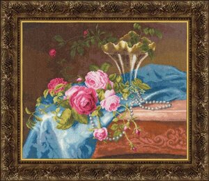 Набір для вишивання нитками СЖ-035 Троянди і перли ТМ "Золоте Руно"