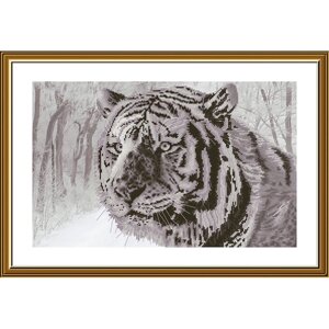 Набір для вишивання нитками на канві із фоновим зображенням СВ3215 "Бенгальський тигр"
