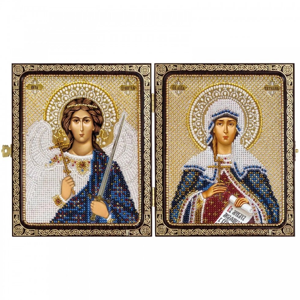 Набір для вишивки ікони в рамці-складне Св. Мц. Тетяна (Татіана) Римська і Ангел Хранитель СЕ-7206 - вибрати