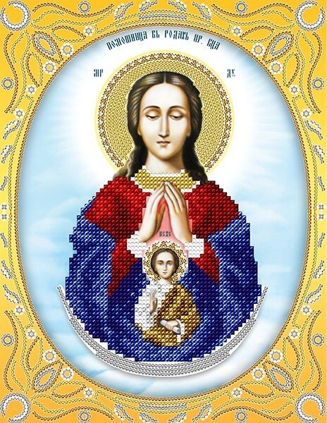 Схема для вишивання бісером АС4-081 Ікона Божої Матері Помічниця в пологах (золото) - доставка