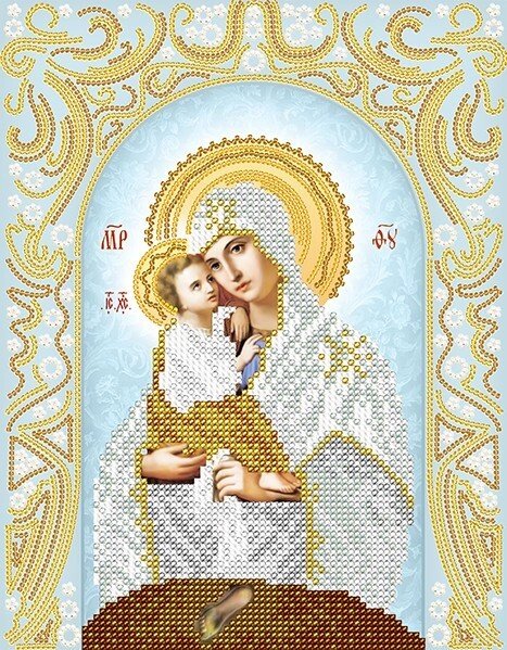 Схема для вишивання бісером АС4-126 Почаївська ікона Божої Матері (срібло) - вибрати