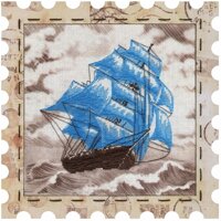 Наборы для вышивки нитками на канве с нанесенным фоновым изображением в стилистике почтовых марок
