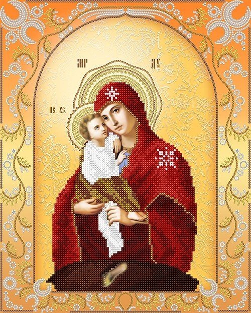 Схема для вишивання бісером АС3-021 Почаївська ікона Божої Матері (золото) - вартість