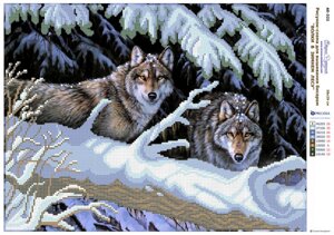 Схема для вишивання бісером "Вовки у зимовому лісі" Країна Рукоділля АЕ-322