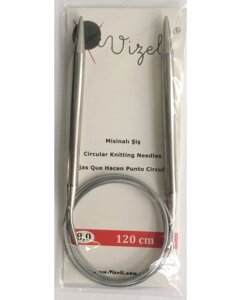 Спиці Vizell в'язальні кругові на тросі в силіконі 120 см 2,5