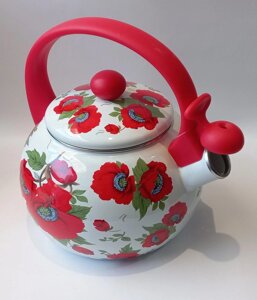 Чайник із свистком Edenberg EB-1745poppies емальований маки 2,2 л