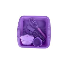 Набір силіконових приладів та форм для випічки А-Плюс 1951-purple фіолетовий