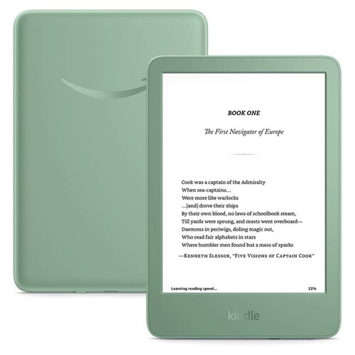 Електронна книга Amazon Kindle 11th Gen (2024р) 16 GB Matcha (М'ятний), компактний Kindle 16Gb дисплей 6'M22M)