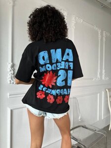 Жіноча трикаотажна футболка з буквеним принтом в Дніпропетровській області от компании сom.mode