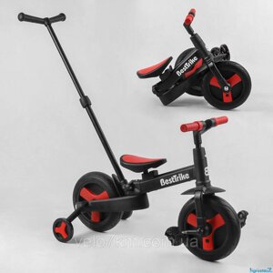 Дитячий велосипед-трансформер-беговел Best Trike колеса PU 10”батьківська ручка, знімні педалі, в коробці