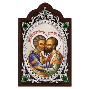 Ікона латунна на дереві Апостол Петро і Павло - 2.78.0661л