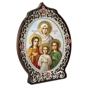 Ікона латунна Святі мучениці Віра. Надія. Любов і мати Софія - 2.78.0993л