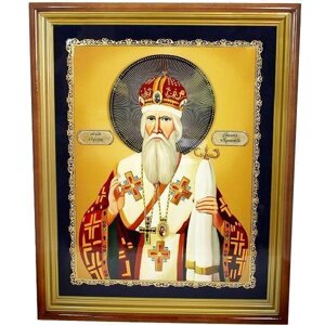 Ікона на дереві Єпископ Кирило Туровський в позолоті - 2.14.0177лп-0141