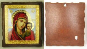 Ікона на дереві латунна Казанська Божа Матір - 2.14.0207лпж-4