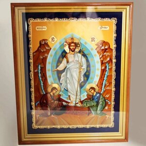 Ікона на дереві "Воскресіння Христове" в позолоті - 2.14.0177лп-45