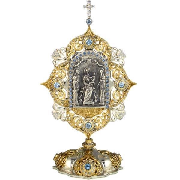 Ікона настільна срібна Образ Божої Матері Ікономісси - 2.75.0071 від компанії Інтернет магазин церковного начиння Агат - фото 1