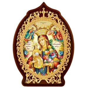 Ікона настільна латунна Богородиця Нев'янучий Колір - 2.78.02175лж