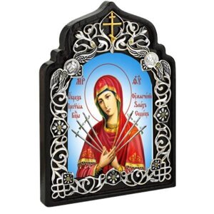 Ікона настільна латунна Богородиця Пом'якшення злих сердець - 2.78.0809л