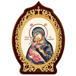 Ікона настільна латунна Богородиця Володимирська - 2.78.02125лж