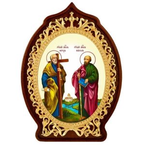 Ікона настільна латунна святі Первоверховні Апостоли Петро і Павло - 2.78.02127лж