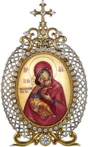 Ікона настольна срібна Божій матері Володимирській - 2.78.0025
