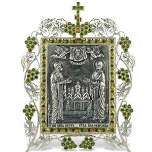 Ікона настільна срібна Образ святих Петра і Февронії настільна - 2.72.0064