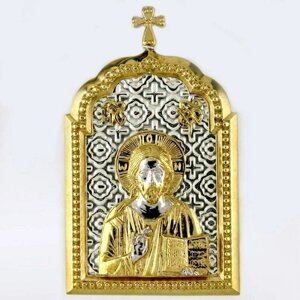 Православна ікона для автомобіля срібна Спаситель - 2.79.0039