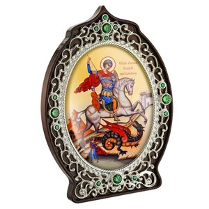 Ікона православна настільна срібна Георгій Побідоносець - 2.78.0906