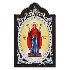 Ікона срібна на дереві Божої Матері Незламна стіна - 2.78.0676