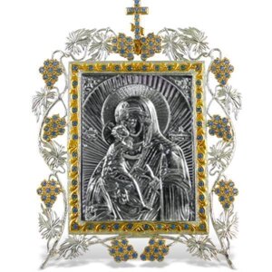 Ікона срібна настільна з образом Божої матері Володимирській - 2.72.0025