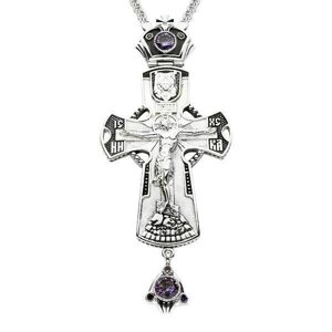 Крест для священника серебряный с цепью арт. 2.10.0089^1