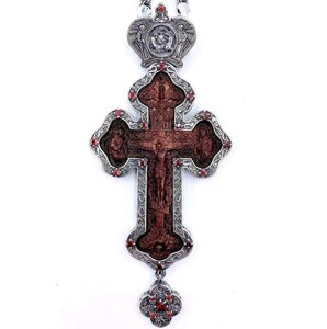 Хрест латунний з оксидуванням, дерев'яним образом та ланцюгом - 2.10.0420лр-13^1лр