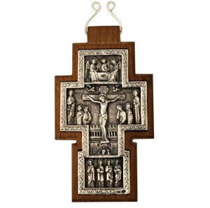 Хрест наперсний срібний у дерев'яному обрамленні - 2.10.0229