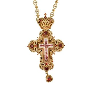 Хрест протоіерейскій нагородний з латуні з позолотою і ланцюгом - 2.10.0207лп-1^44лп