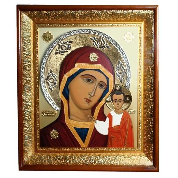 Ікона настінна латунна в позолоті Богородиця Казанська - 2.14.0152лп - характеристики