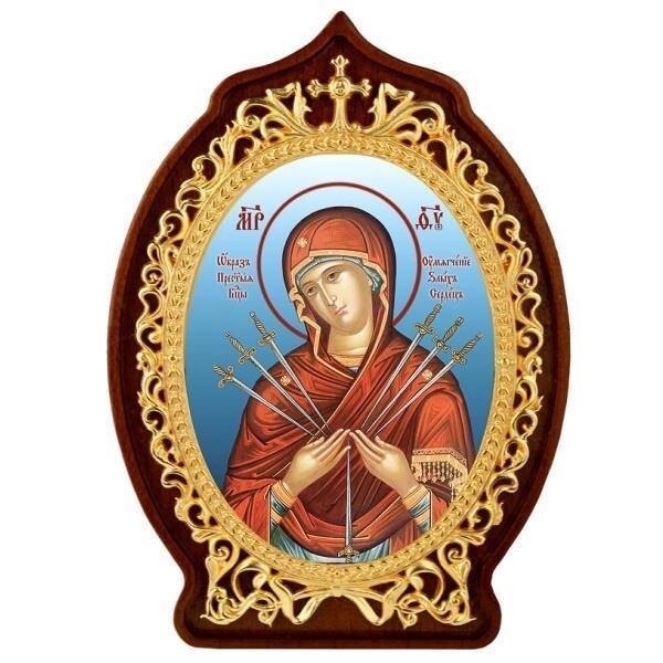 Ікона настільна латунна Богородиця Пом&#039;якшення злих сердець - 2.78.02109лж - опт