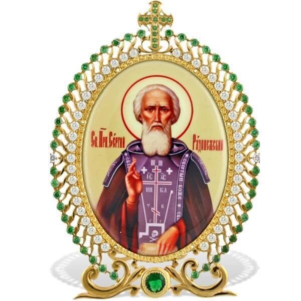 Ікона настільна срібна Образ преподобного Сергія Радонезького - 2.78.0215 - гарантія