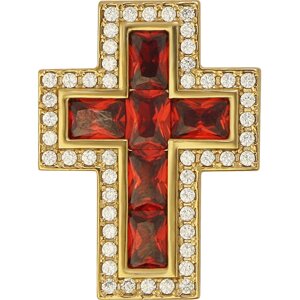 Хрест на скуфью срібний в позолоті зі вставками - 2.7.1156п