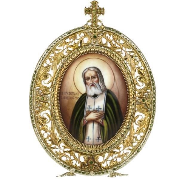 Ікона настільна срібна Образ святого преподобного Серафима Саровського - 2.78.0101 - гарантія
