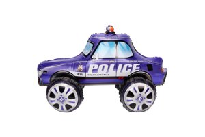 Фольгований повітряна куля машинка "Поліція" фіолетова 70см