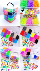 Набір резинок для плетіння браслетів з гумок Fashion loom bands set 5 ярусний 15 000 гумок з аксесуарами