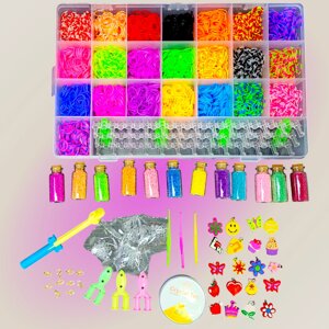Набір для плетіння браслетів із гумок з бісером та аксесуарами Fashion loom bands set