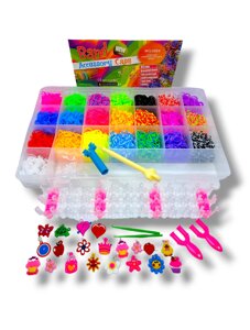 Набір резинок для плетіння браслетів з гачком Fashion loom bands set 6300шт