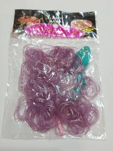 Гумки для плетених браслетів блідо фіолетові 200шт