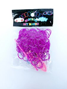 Гумки для плетіння браслетів фіолетові 200шт