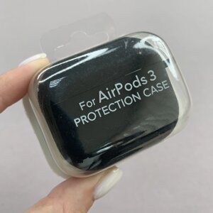 Чохол для AirPods 3 чохол з мікрофіброю з карабіном для навушників аірподс 3 чорний lcn