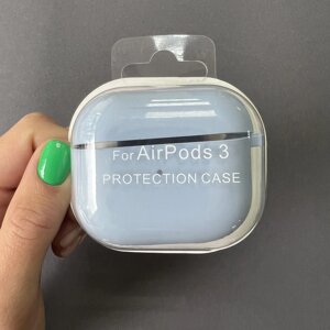 Чохол для Apple AirPods 3 чохол з мікрофіброю з карабіном для навушників аірподс 3 блакитний lcn